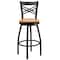 Flash Furniture Swivel Batstool, X Back, Natural Seat XU-6F8B-XSWVL-NATW-GG - alternate 7