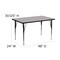 Flash Furniture Rectangle Activity Table, 24 W, 48 L, 30.125 H, Chrome, Laminate, Particleboard, Steel, Grey XU-A2448-REC-GY-T-A-GG - alternate 7