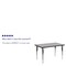 Flash Furniture Rectangle Activity Table, 24 W, 48 L, 30.125 H, Chrome, Laminate, Particleboard, Steel, Grey XU-A2448-REC-GY-T-A-GG - alternate 5
