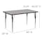 Flash Furniture Rectangle Activity Table, Chrome, Laminate, Particleboard, Steel, Grey XU-A2460-REC-GY-H-A-GG - alternate 2
