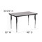 Flash Furniture Rectangle Activity Table, Chrome, Laminate, Particleboard, Steel, Grey XU-A3048-REC-GY-T-A-GG - alternate 6