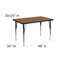 Flash Furniture Rectangle Activity Table, Chrome, Laminate, Particleboard, Steel, Wood Grain XU-A3048-REC-OAK-T-A-GG - alternate 4