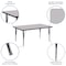 Flash Furniture Rectangle Activity Table, Chrome, Laminate, Particleboard, Steel, Grey XU-A3072-REC-GY-T-P-GG - alternate 3