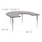 Flash Furniture Horseshoe Activity Table, Chrome, Laminate, Particleboard, Steel, Grey XU-A6066-HRSE-GY-T-A-GG - alternate 2