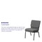Flash Furniture Fabric Church Chair, Gray XU-CH0221-GY-SV-GG - alternate 9