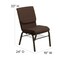 Flash Furniture Fabric Church Chair w/Book Rack, Brown XU-CH-60096-BN-BAS-GG - alternate 7