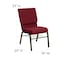 Flash Furniture Fabric Church Chair, Burgundy Patterned XU-CH-60096-BY-BAS-GG - alternate 3