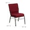 Flash Furniture Fabric Church Chair w/Book Rack, Burgundy XU-CH-60096-BY-SILV-BAS-GG - alternate 8
