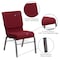 Flash Furniture Fabric Church Chair w/Book Rack, Burgundy XU-CH-60096-BY-SILV-BAS-GG - alternate 3