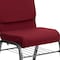 Flash Furniture Fabric Church Chair w/Book Rack, Burgundy XU-CH-60096-BY-SILV-BAS-GG - alternate 10