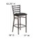 Flash Furniture Barstool, Ladder Back, Clr w/Blk Vnyl Sea XU-DG697BLAD-CLR-BAR-BLKV-GG - alternate 6