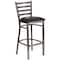 Flash Furniture Barstool, Ladder Back, Clr w/Blk Vnyl Sea XU-DG697BLAD-CLR-BAR-BLKV-GG - alternate 5
