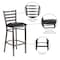 Flash Furniture Barstool, Ladder Back, Clr w/Blk Vnyl Sea XU-DG697BLAD-CLR-BAR-BLKV-GG - alternate 2