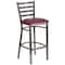 Flash Furniture Barstool, Ladder Back, Clr w/Burgundy Sea XU-DG697BLAD-CLR-BAR-BURV-GG - alternate 2