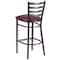 Flash Furniture Barstool, Ladder Back, Clr w/Burgundy Sea XU-DG697BLAD-CLR-BAR-BURV-GG - alternate 3