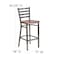 Flash Furniture Barstool, Ladder Back, Clr w/Cherry Seat XU-DG697BLAD-CLR-BAR-CHYW-GG - alternate 7