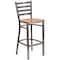 Flash Furniture Barstool, Ladder Back, Clr w/Natural Seat XU-DG697BLAD-CLR-BAR-NATW-GG - alternate 2
