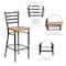 Flash Furniture Barstool, Ladder Back, Clr w/Natural Seat XU-DG697BLAD-CLR-BAR-NATW-GG - alternate 6