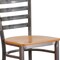 Flash Furniture Barstool, Ladder Back, Clr w/Natural Seat XU-DG697BLAD-CLR-BAR-NATW-GG - alternate 3