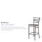 Flash Furniture Barstool, Ladder Back, Clr w/Walnut Seat XU-DG697BLAD-CLR-BAR-WALW-GG - alternate 9