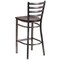 Flash Furniture Barstool, Ladder Back, Clr w/Walnut Seat XU-DG697BLAD-CLR-BAR-WALW-GG - alternate 2
