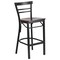 Flash Furniture Restaurant Stool, Ladder Back, Wal Seat XU-DG6R9BLAD-BAR-WALW-GG - alternate 2
