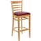 Flash Furniture Barstool, Natural Wood, Burgndy Vinyl Sea, Backrest: Ladder Back XU-DGW0005BARLAD-NAT-BURV-GG - alternate 3
