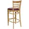 Flash Furniture Barstool, Natural Wood, Burgndy Vinyl Sea, Backrest: Ladder Back XU-DGW0005BARLAD-NAT-BURV-GG - alternate 2