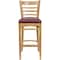 Flash Furniture Barstool, Natural Wood, Burgndy Vinyl Sea, Backrest: Ladder Back XU-DGW0005BARLAD-NAT-BURV-GG - alternate 4