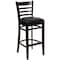 Flash Furniture Wood Barstool, Walnut, Ladder Bck, Blk Vny, Seat Height Range: 31" XU-DGW0005BARLAD-WAL-BLKV-GG - alternate 5