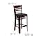 Flash Furniture Wood Barstool, Walnut, Ladder Bck, Blk Vny, Seat Height Range: 31" XU-DGW0005BARLAD-WAL-BLKV-GG - alternate 2