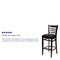 Flash Furniture Wood Barstool, Walnut, Ladder Bck, Blk Vny, Seat Height Range: 31" XU-DGW0005BARLAD-WAL-BLKV-GG - alternate 4