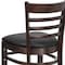 Flash Furniture Wood Barstool, Walnut, Ladder Bck, Blk Vny, Seat Height Range: 31" XU-DGW0005BARLAD-WAL-BLKV-GG - alternate 7