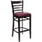 Flash Furniture Wood Barstool, Walnt, Ladder Bck, Burg Vny XU-DGW0005BARLAD-WAL-BURV-GG - alternate 4