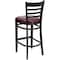 Flash Furniture Wood Barstool, Walnt, Ladder Bck, Burg Vny XU-DGW0005BARLAD-WAL-BURV-GG - alternate 5