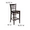 Flash Furniture Wood Barstool, Walnut, Ladder Back XU-DGW0005BARLAD-WAL-GG - alternate 3
