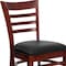 Flash Furniture Hercules Restaurant Chair, Wood Back, 17-1/4 in W 20" L 33-3/4" H, Vinyl Seat XU-DGW0005LAD-MAH-BLKV-GG - alternate 3