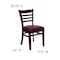 Flash Furniture Hercules Restaurant Chair, Wood Back, 17-1/4 in W 20" L 33-3/4" H, Vinyl Seat XU-DGW0005LAD-MAH-BURV-GG - alternate 7