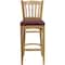 Flash Furniture Barstool, Natural Wood, Burgndy Vinyl Sea, Seat Height Range: 31" XU-DGW0008BARVRT-NAT-BURV-GG - alternate 3
