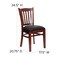 Flash Furniture Hercules Restaurant Chair, Wood Back, 17-1/2 in W 20-3/4" L 34-1/2" H, Vinyl Seat XU-DGW0008VRT-MAH-BLKV-GG - alternate 4
