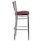 Flash Furniture Barstool, Slat Back, Slvr w/Burgundy Seat XU-DG-60402-BAR-BURV-GG - alternate 3