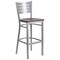 Flash Furniture Barstool, Slat Back, Slvr w/Mahogany Seat XU-DG-60402-BAR-MAHW-GG - alternate 2