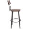 Flash Furniture Flint Walnut/Gray Metal Barstool XU-DG-60582B-GG - alternate 2