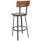 Flash Furniture Flint Walnut/Gray Metal Barstool XU-DG-60582B-GG - alternate 9