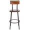 Flash Furniture Flint Walnut/Gray Metal Barstool XU-DG-60582B-GG - alternate 7