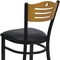 Flash Furniture Hercules Restaurant Chair, 16-3/4 in W 21-1/2" L 32-3/4" H, Vinyl Seat XU-DG-6G7B-SLAT-BLKV-GG - alternate 2