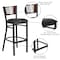 Flash Furniture Slat Stool, Blk/Walnut, Black Vinyl Seat XU-DG-6H1B-WAL-BAR-BLKV-GG - alternate 4