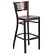 Flash Furniture Slat Stool, Blk/Walnut, Wood Seat XU-DG-6H1B-WAL-BAR-MTL-GG - alternate 2