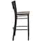 Flash Furniture Slat Stool, Blk/Walnut, Wood Seat XU-DG-6H1B-WAL-BAR-MTL-GG - alternate 3