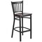 Flash Furniture Restaurant Stool, Vertical Back, Wal Seat XU-DG-6R6B-VRT-BAR-WALW-GG - alternate 2